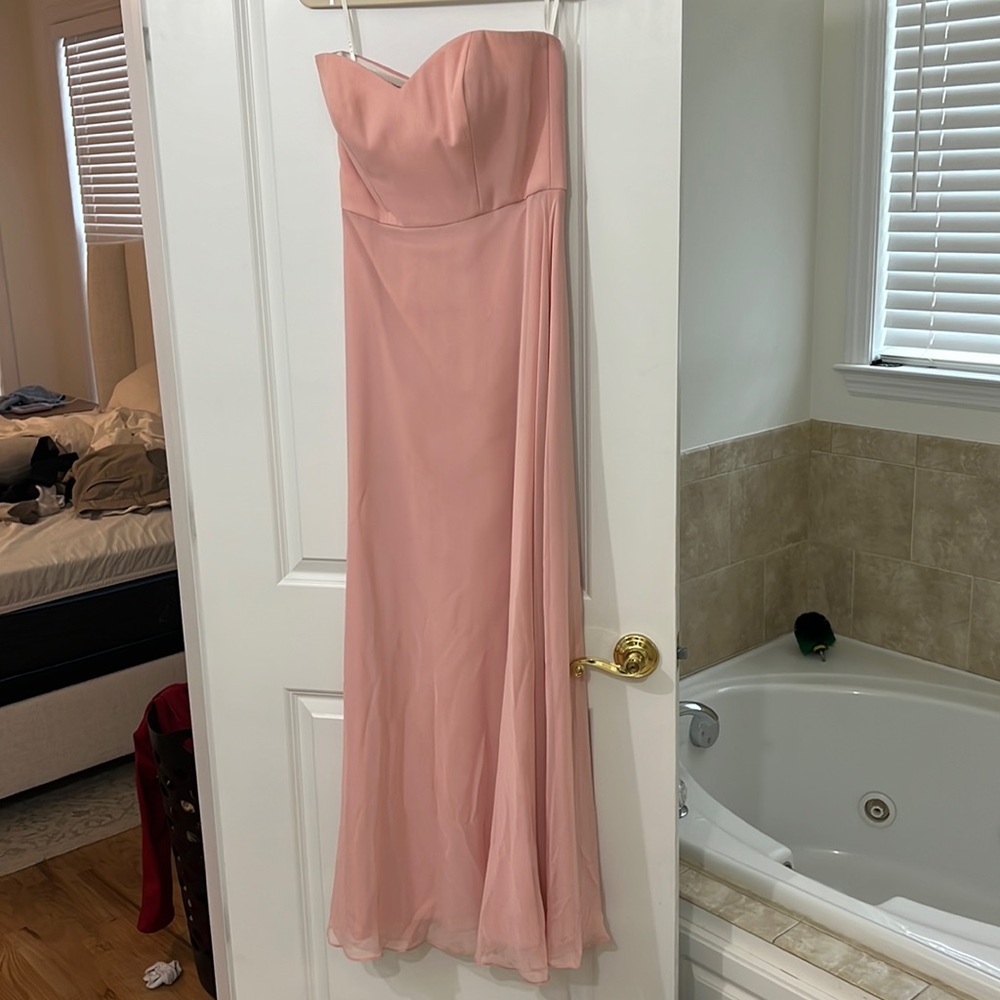 After Six bridesmaids dress rose color size 4. Worn once needs to be dry cleaned